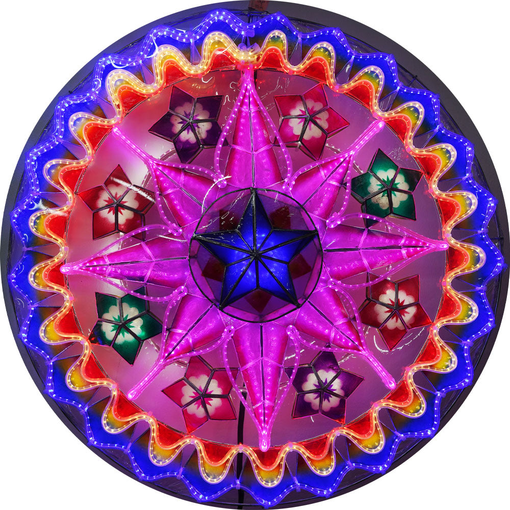 Philippines Christmas Capiz Parol Lantern Star (Tala) – Blue/ Red/ Purple/White- Size 24