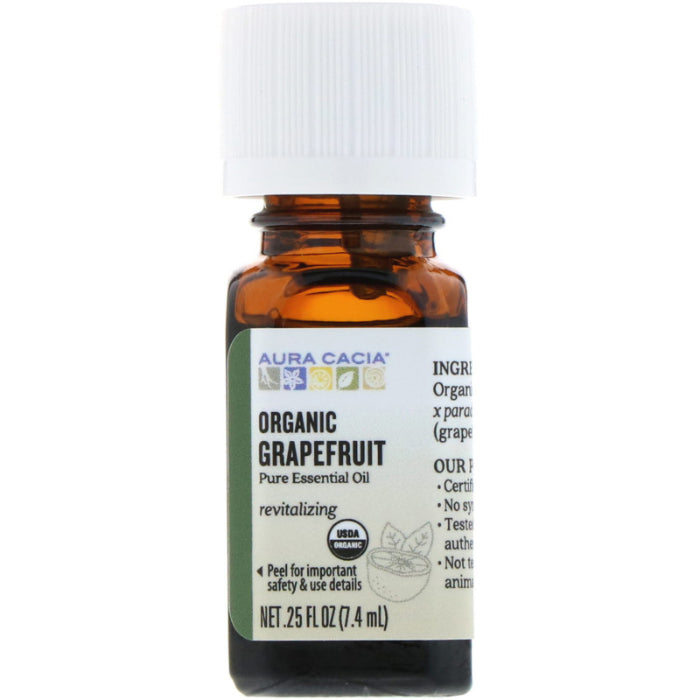 Aura Cacia – Essential Oil Organic Grapefruit, 0.25 oz – Pack of 1