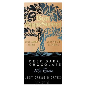 Bon AppeSweet Date-Sweetened Deep Dark Chocolate Bars – 12 x 2.2 oz