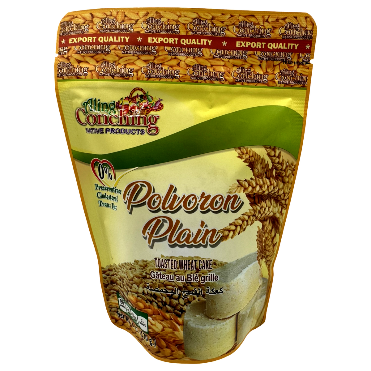 Aling Conching – Polvoron Plain – Toasted Wheat Cake – Plain – 10 Pieces – 170 G