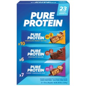 Pure Protein Bars, Variety Pack, 1.76 oz, 23 count
