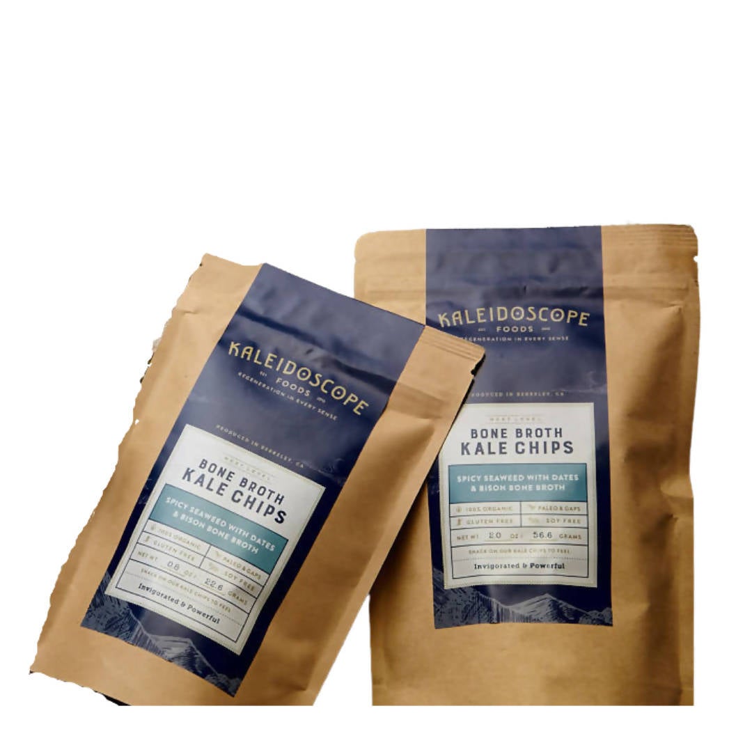 Spicy Seaweed with Date & Bison Bone Broth Kale Chip Bags – 12 x 2oz