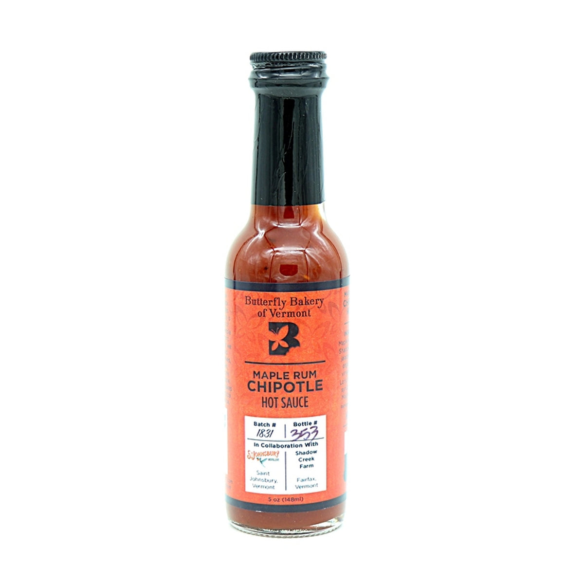 Butterfly Bakery Maple Rum Chipotle Hot Sauce