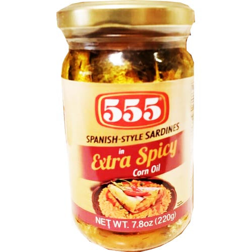 555 – Spanish Style Sardines in Extra Spicy Corn Oil – 220 G