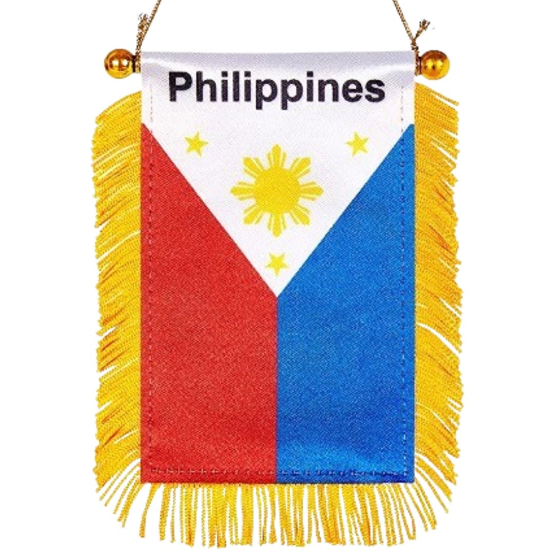 Philippine Flag – Window Hanging Rearview Mirror Banner with Suction Cup
