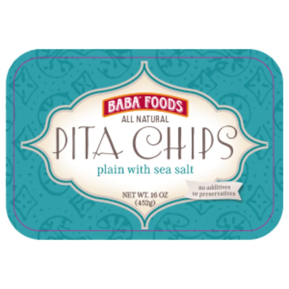 Baba Foods – All Natural Pita Chips Plain with Sea Salt, 16 oz
