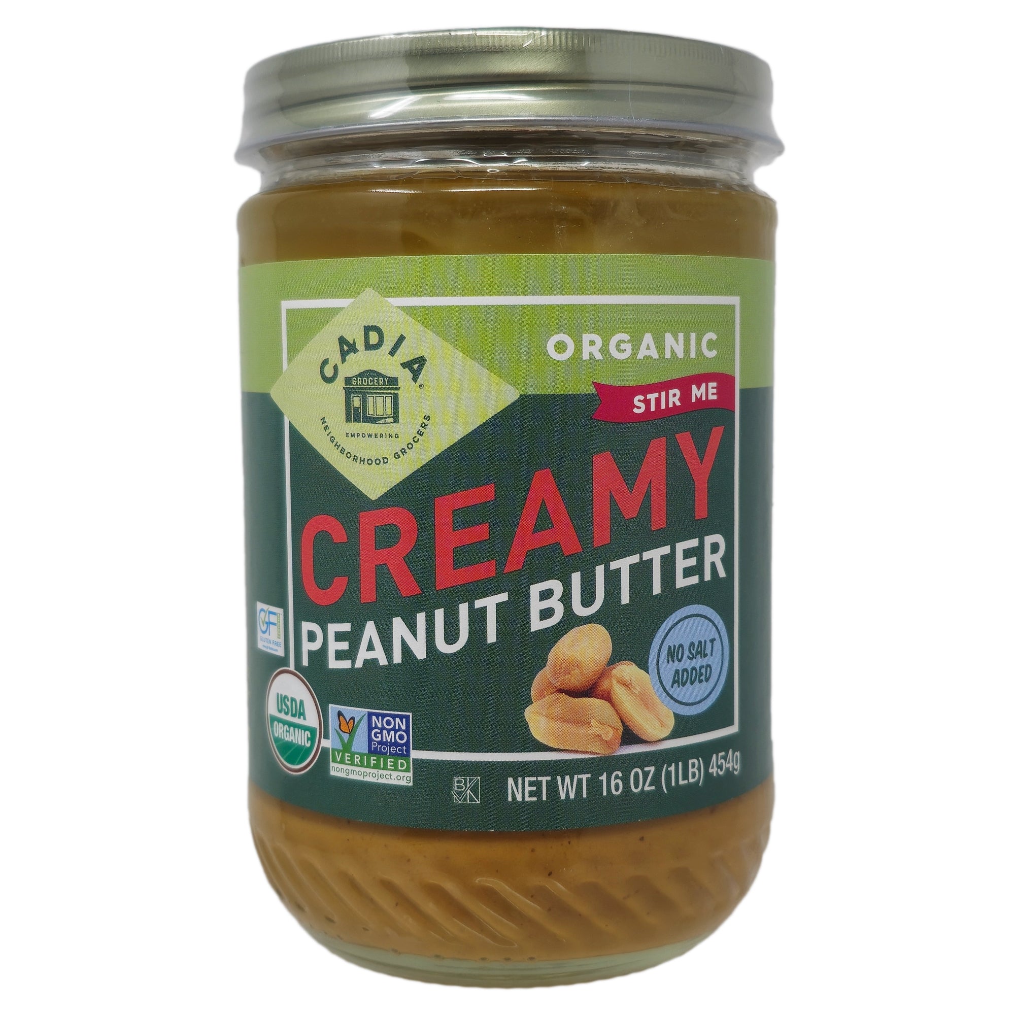 Cadia Organic No Salt Added Creamy Peanut Butter – 16oz.