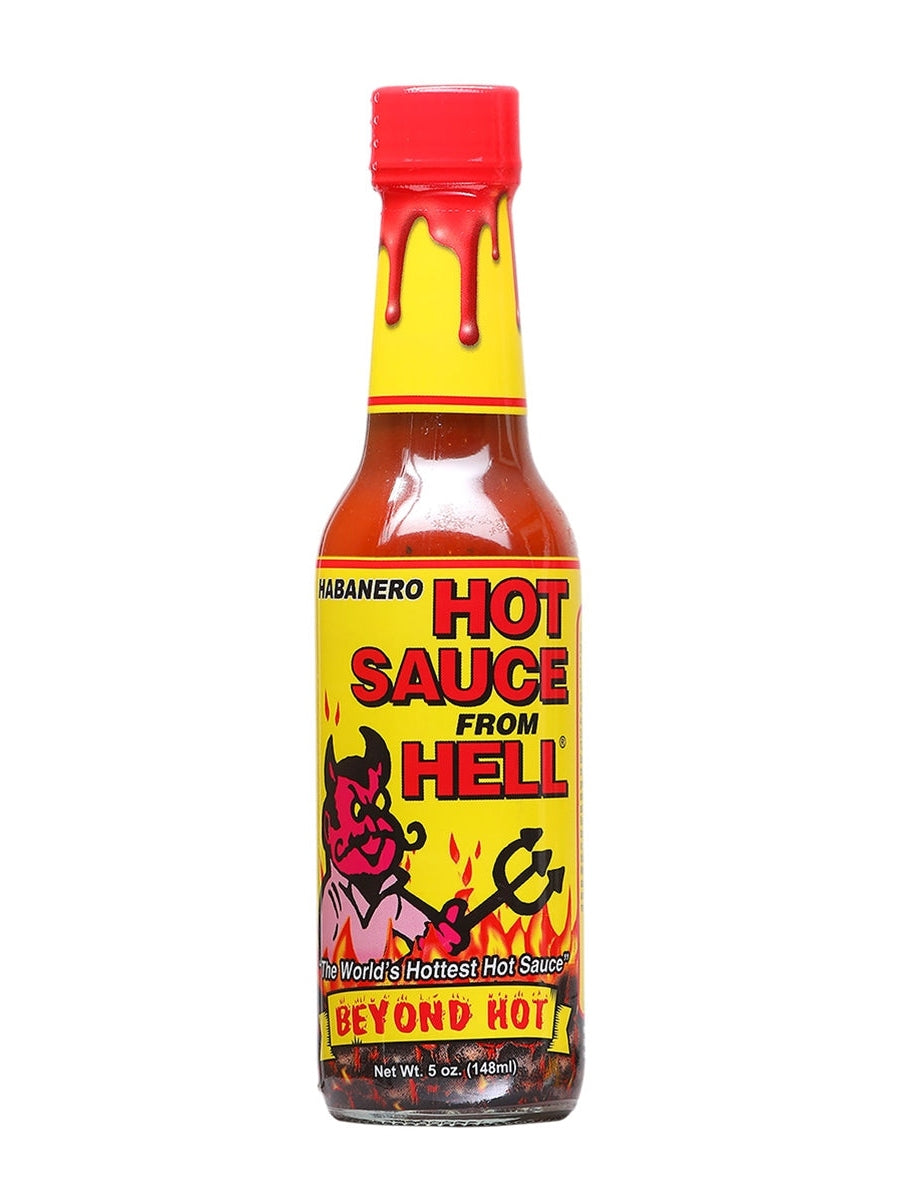 Hot Sauce From Hell Yellow & Red Label 5 oz Heat 8