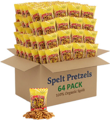 Landau Organic Spelt Pretzels, Salted, Small On-The-Go, 1 oz, 64 Count