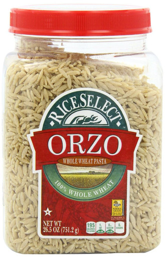 Rice Select Orzo Whole Wheat Pasta, 26.5 oz Jar