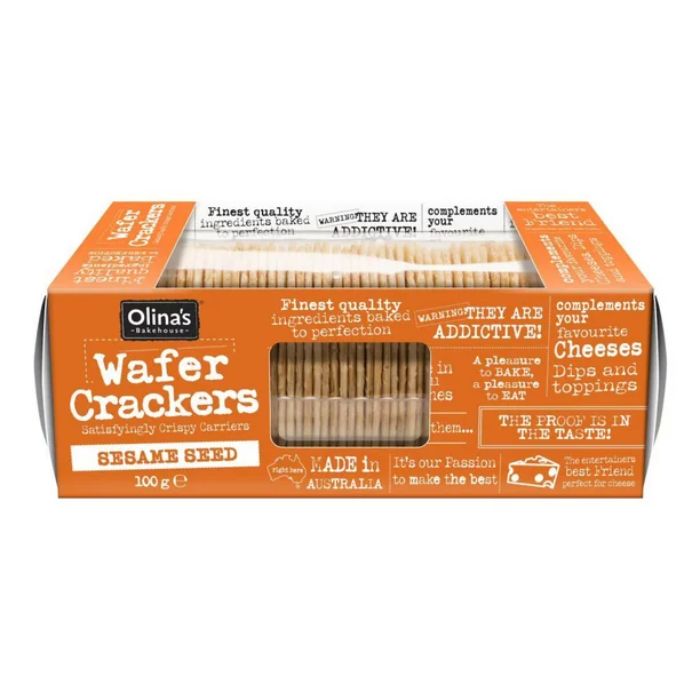 Olinas Bakehouse Crackers Wafer Sesame 3.5 Oz – Pack Of 12