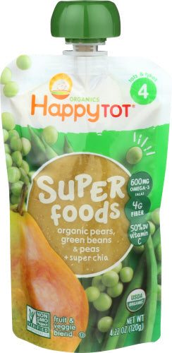 Happy Tot – Sprouts Green Beans Pears & Peas Org 4.22 Oz – Pack Of 16