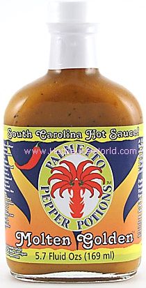 Palmetto Pepper Potions Molten Golden Hot Sauce, 5.7oz.