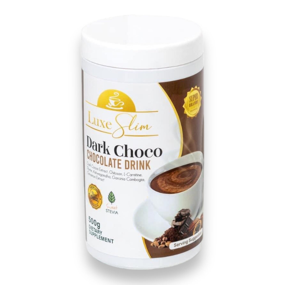 Luxe Slim – Dark Choco – Chocolate Drink – HALF KILO CANISTER 500g