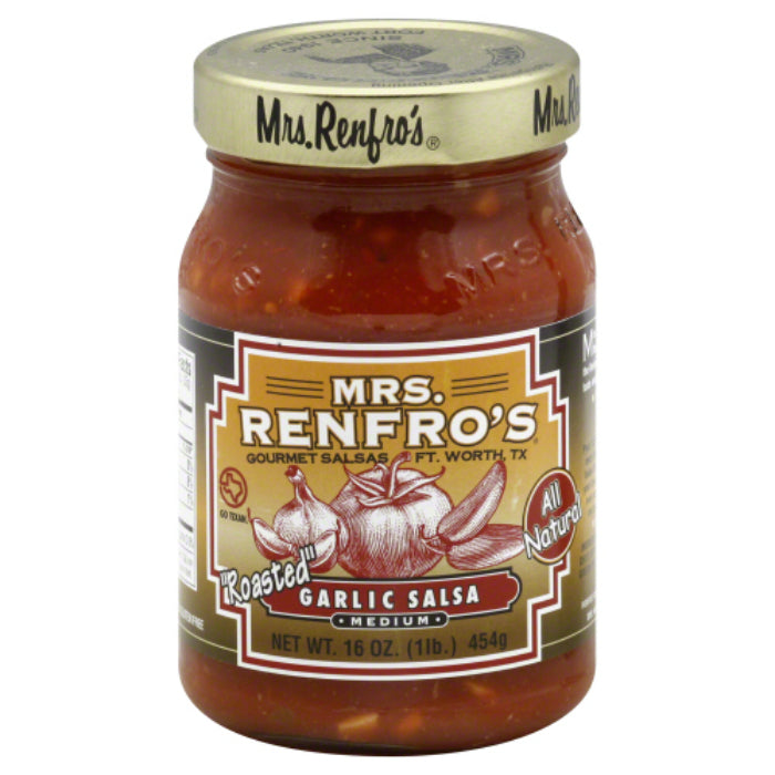 Mrs. Renfro’s Salsa Garlic 16 Oz – Pack of 6