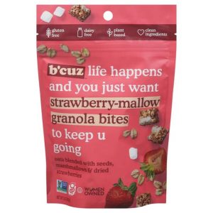 B’cuz Snacks – Granola Bites Straw`berry-Mallow, 5oz