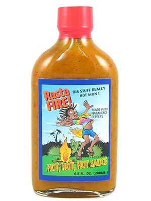 Rasta Fire! Hot, Hot, Hot, Hot Sauce, 6.8oz.