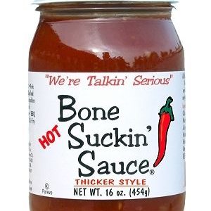 Bone Suckin’ Hot & Thick BBQ Sauce, 16oz.