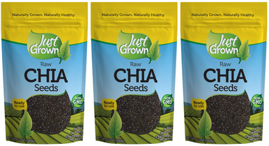Just Grown Raw Chia Seeds, 12 oz. (Pack of 3)