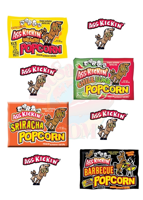 Ass Kickin PopCorn Gift Set, 4/3.5oz.
