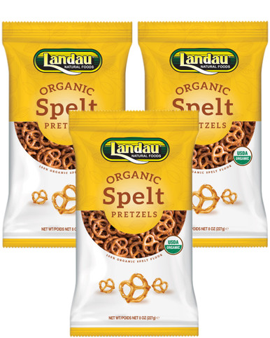 Landau Organic Spelt Pretzels Salted, 8 oz (Pack of 3)