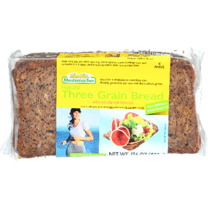 Mestemacher – 3 Grain Bread, 17.6 oz | Pack of 12