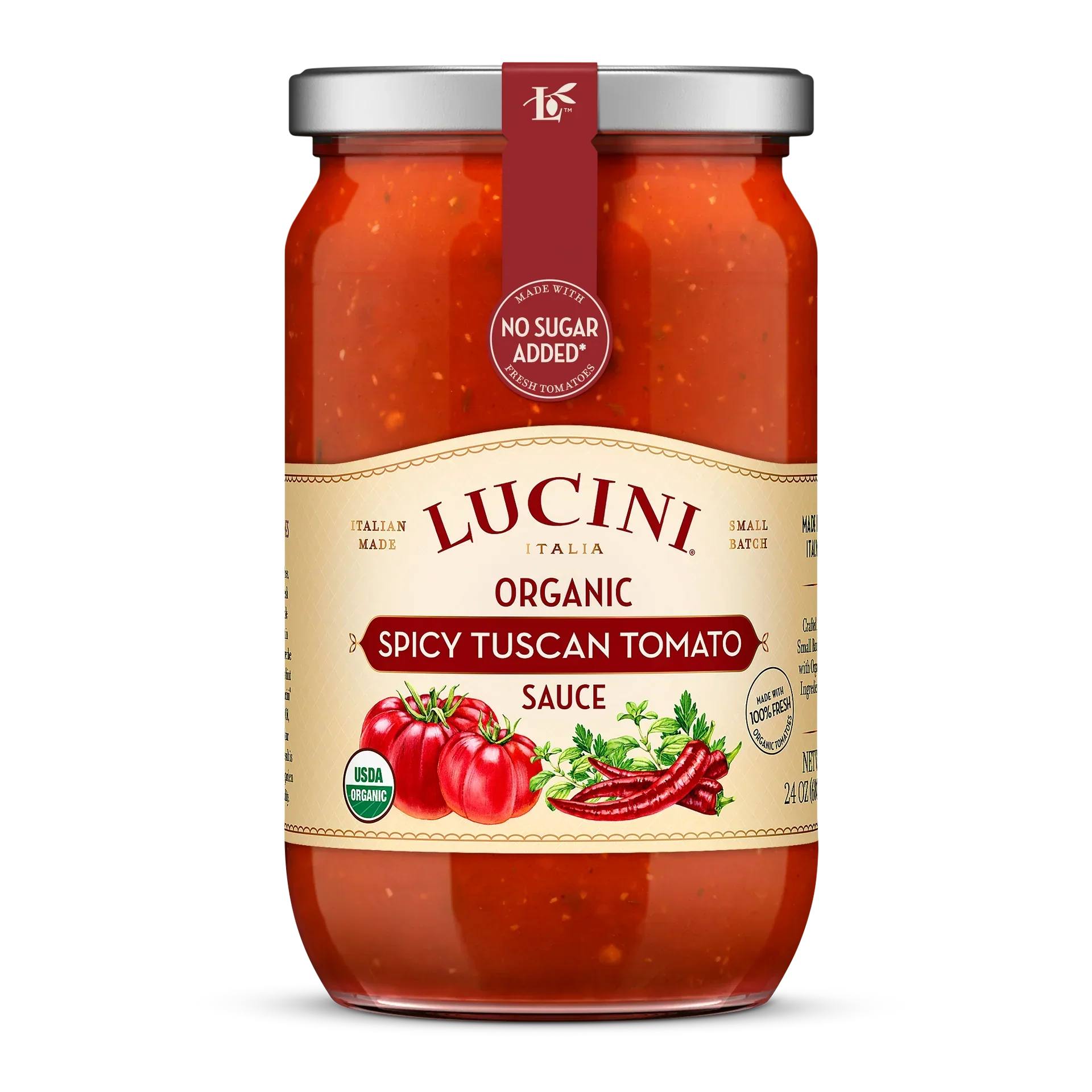 Lucini – Spicy Tomato Pasta Sauce, 24 Oz – Pack of 6
