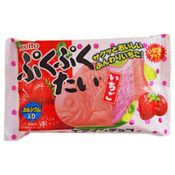 Meito “Puku Puku Tai, Strawberry”, Taiyaki Shaped Monaka, 17g