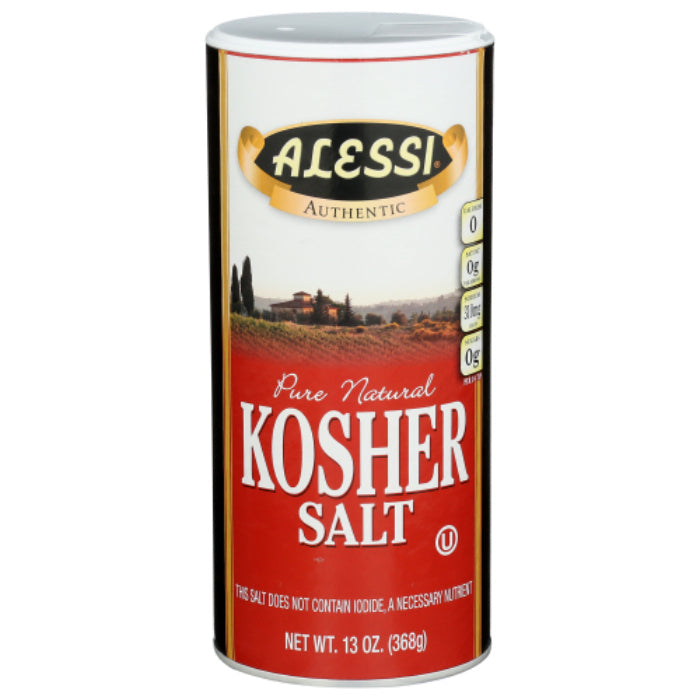 Alessi – Pure Natural Kosher Salt, 13 Oz – Pack of 6