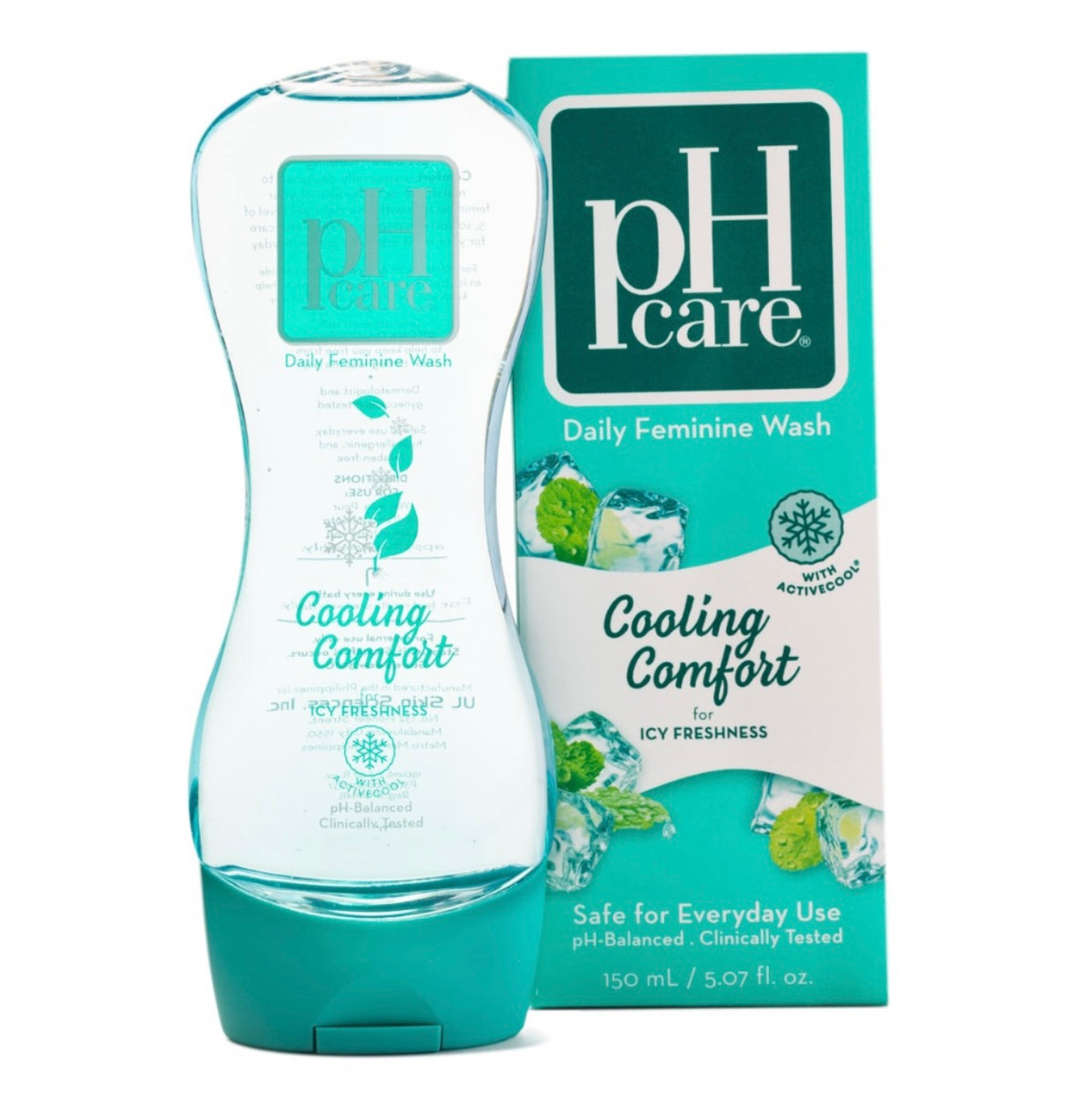 pH Care – Intimate Wash – Cool Wind (Aquamarine) – pH Balanced Clinically Tested with Active Cool for an Extra Feeling -m