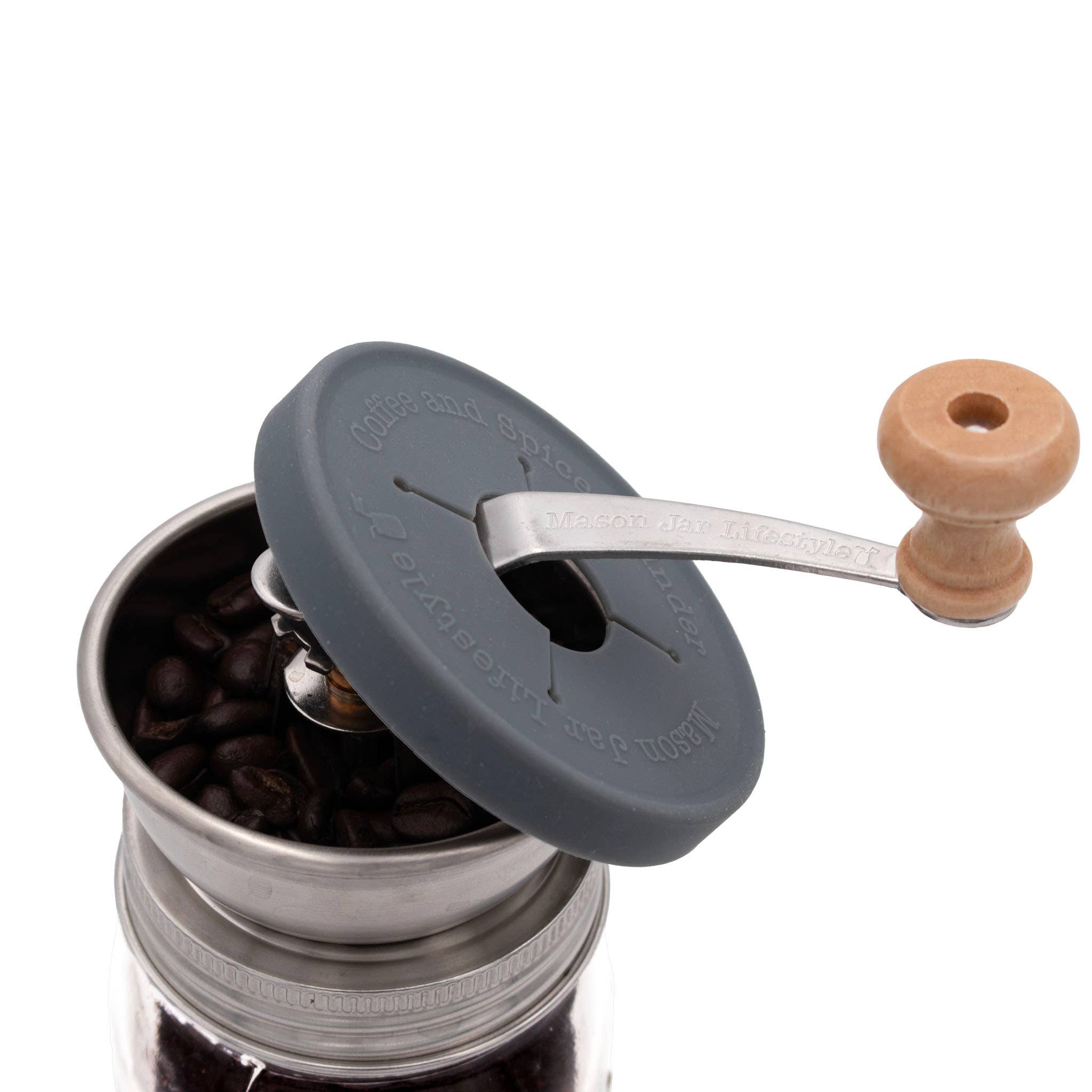 Mason Jar Lifestyle – Coffee and Spice Grinder Lid for Mason Jars: Reg
