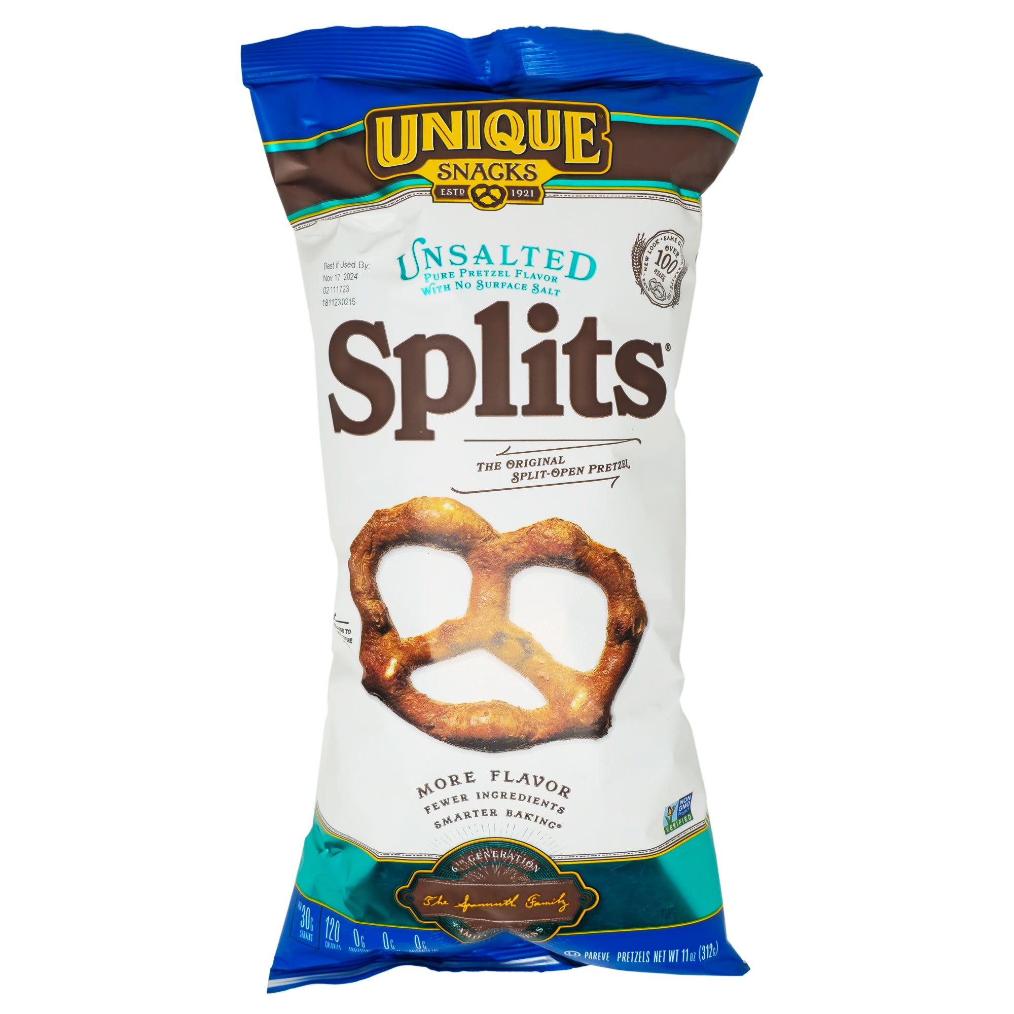Unique Snacks Unsalted Splits – 11oz.