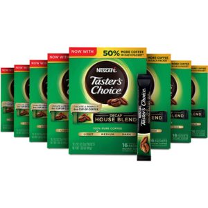 Nescafe Taster’s Choice Decaf Instant Coffee Singles, 16 count (Pack of 8)