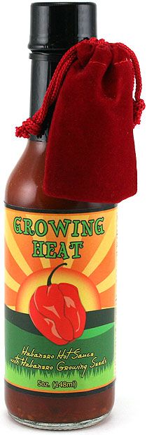 Growing Heat Habanero Hot Sauce (with pepper seed packet), 5oz.