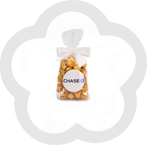 1 Cup Custom Labeled Popcorn Favor Bow Bag – 10 Pieces