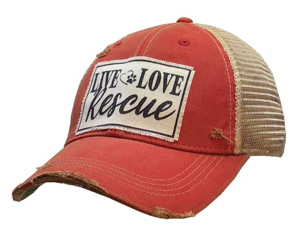 Vintage Life – Live Love Rescue Distressed Trucker Cap