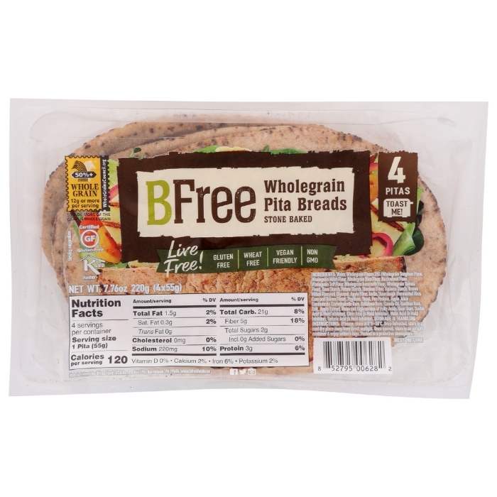 BFree – Gluten-Free Wholegrain Pita Bread, 7.76oz | Buy Now at PlantX!