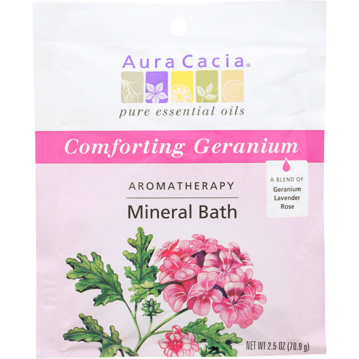 Aura Cacia – Bath Mineral Geranium Comforting, 2.5 oz (Pack of 6)