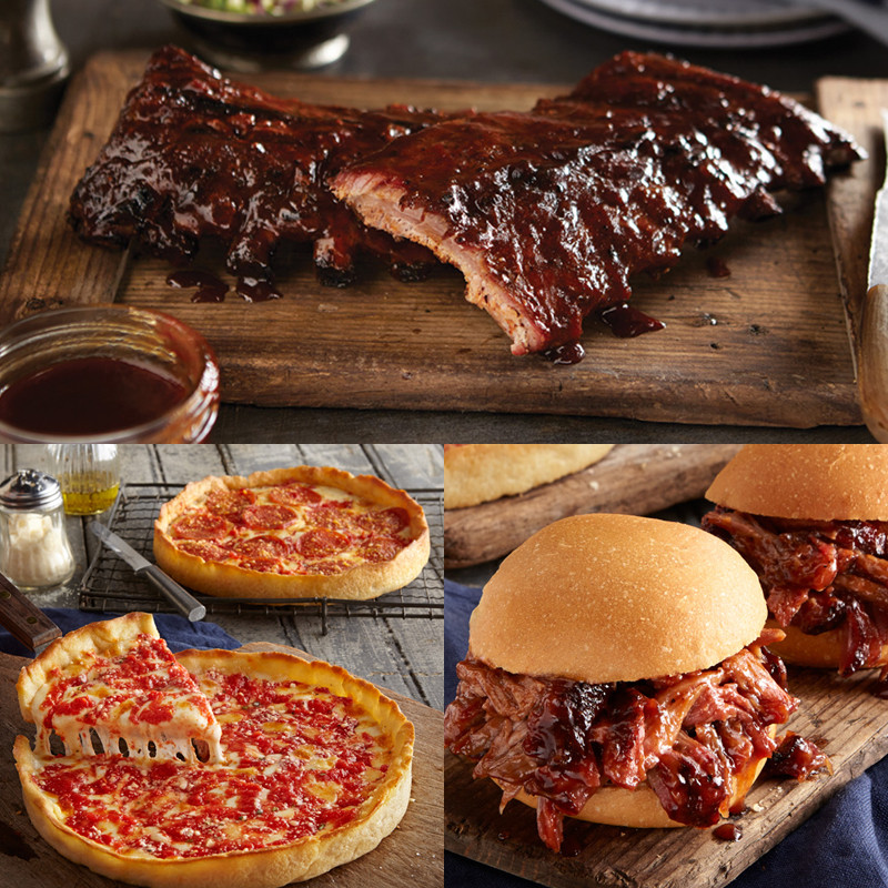 Real Urban BBQ Brisket, Pulled Pork, Ribs & 2 Lou’s Pizzas