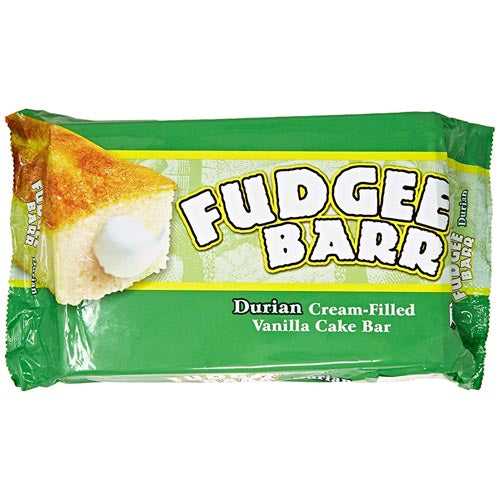 Rebisco – Fudgee Barr Durian Cream Filled Vanilla Cake Bar – 10 Pack – 42g