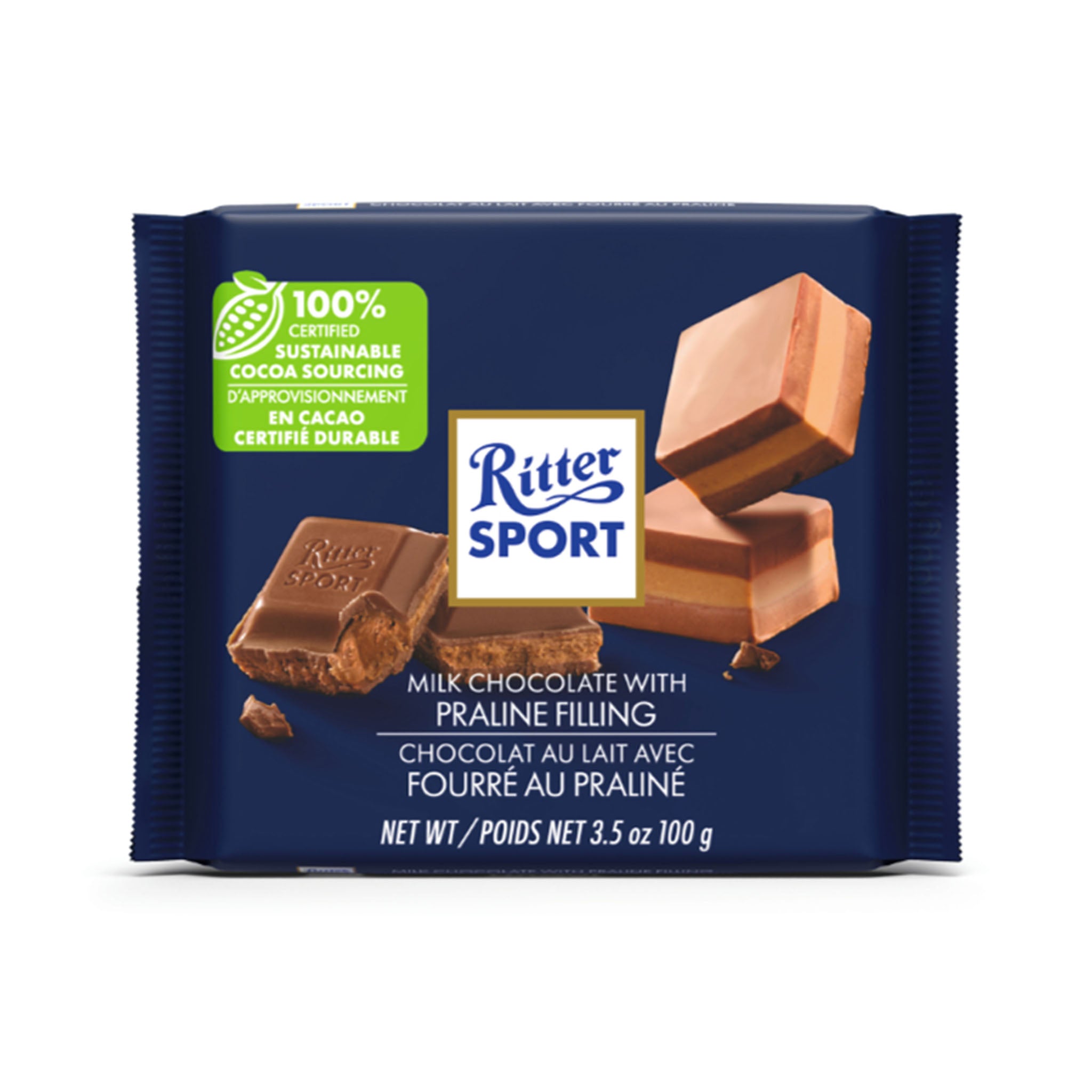Ritter Sport Milk Chocolate with Praline Filling – 100g