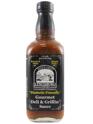 Historic Lynchburg Tennessee Whiskey, Diabetic Friendly, Mild Gourmet Deli & Grillin Sauce, 16oz.
