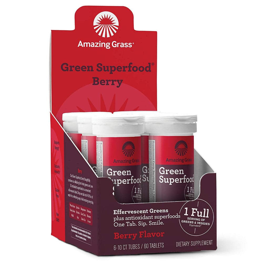 Amazing Grass – Green Superfood Effervescent Greens Berry Flavor, 60 C