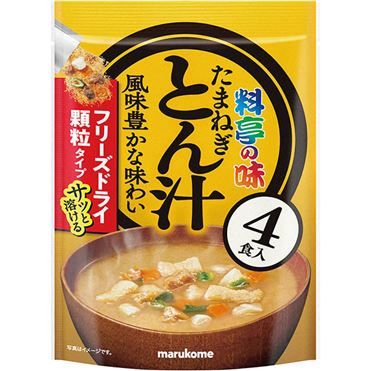 Marukome, Instant Freeze-dried Miso Soup, Tonjiru, Onion & Pork, 4 servings, 40g