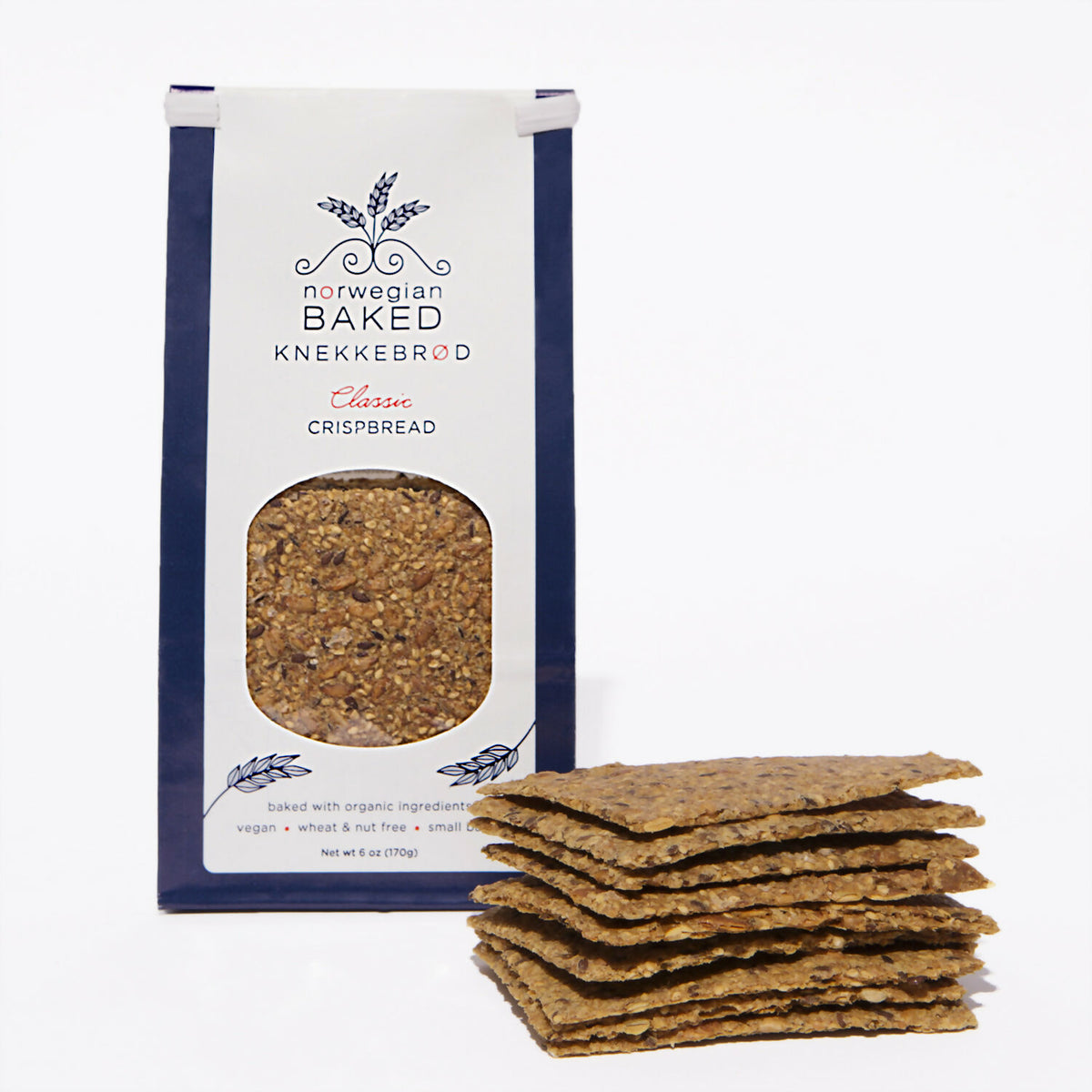 Norwegian Baked Classic Knekkebrød Crisps Bag – 12 bags x 6oz case