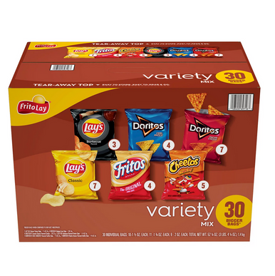 Frito-Lay Big Grab Mix Chips and Snacks Variety Pack, 30 pk