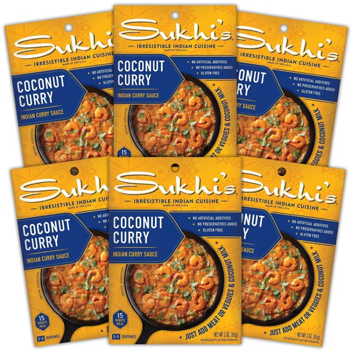 Sukhis Sauce Curry Coconut 3 Oz – Pack Of 6