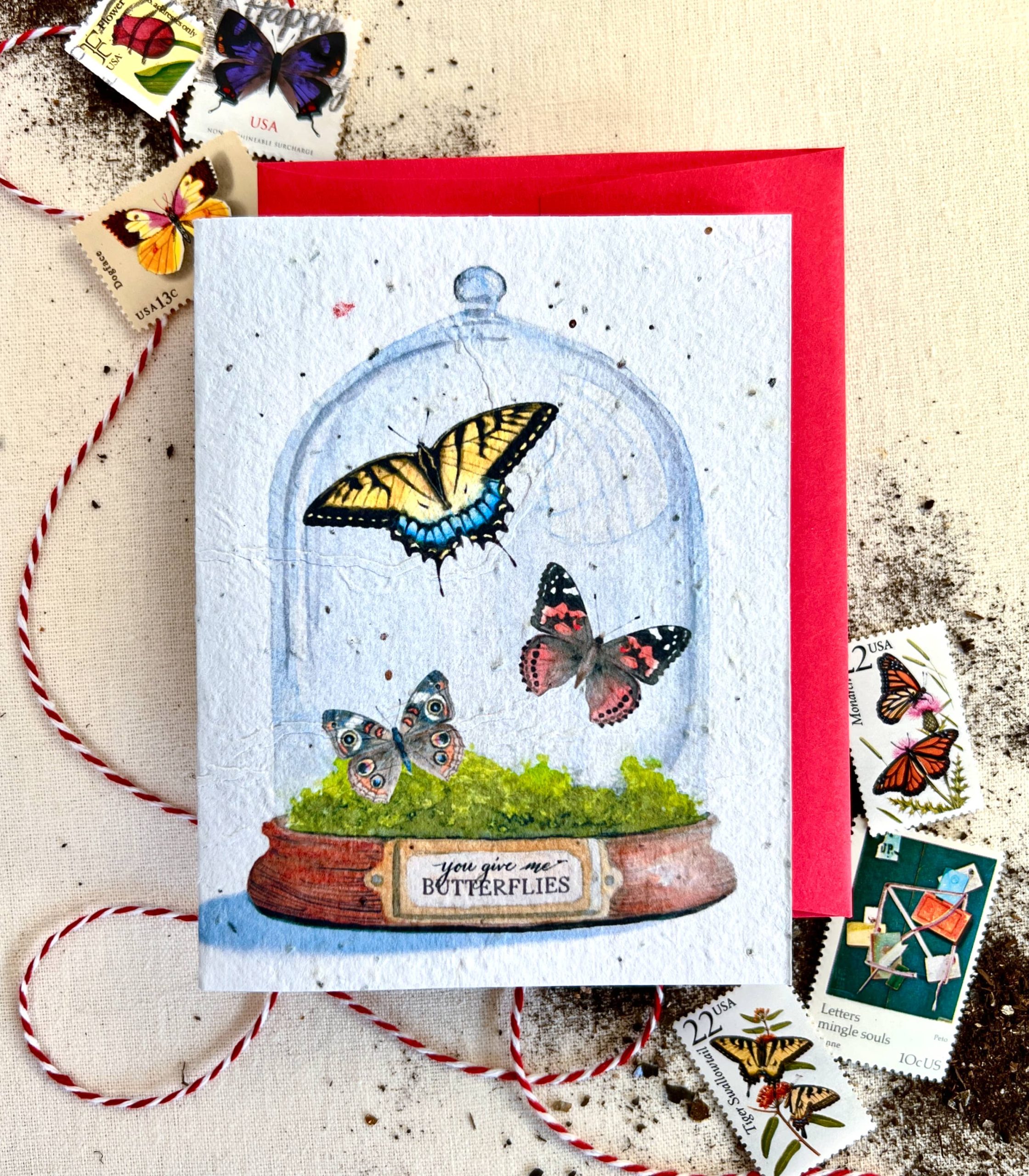 Notes of Eden Seed Cards – “You Give Me Butterflies” Plantable Wildflo