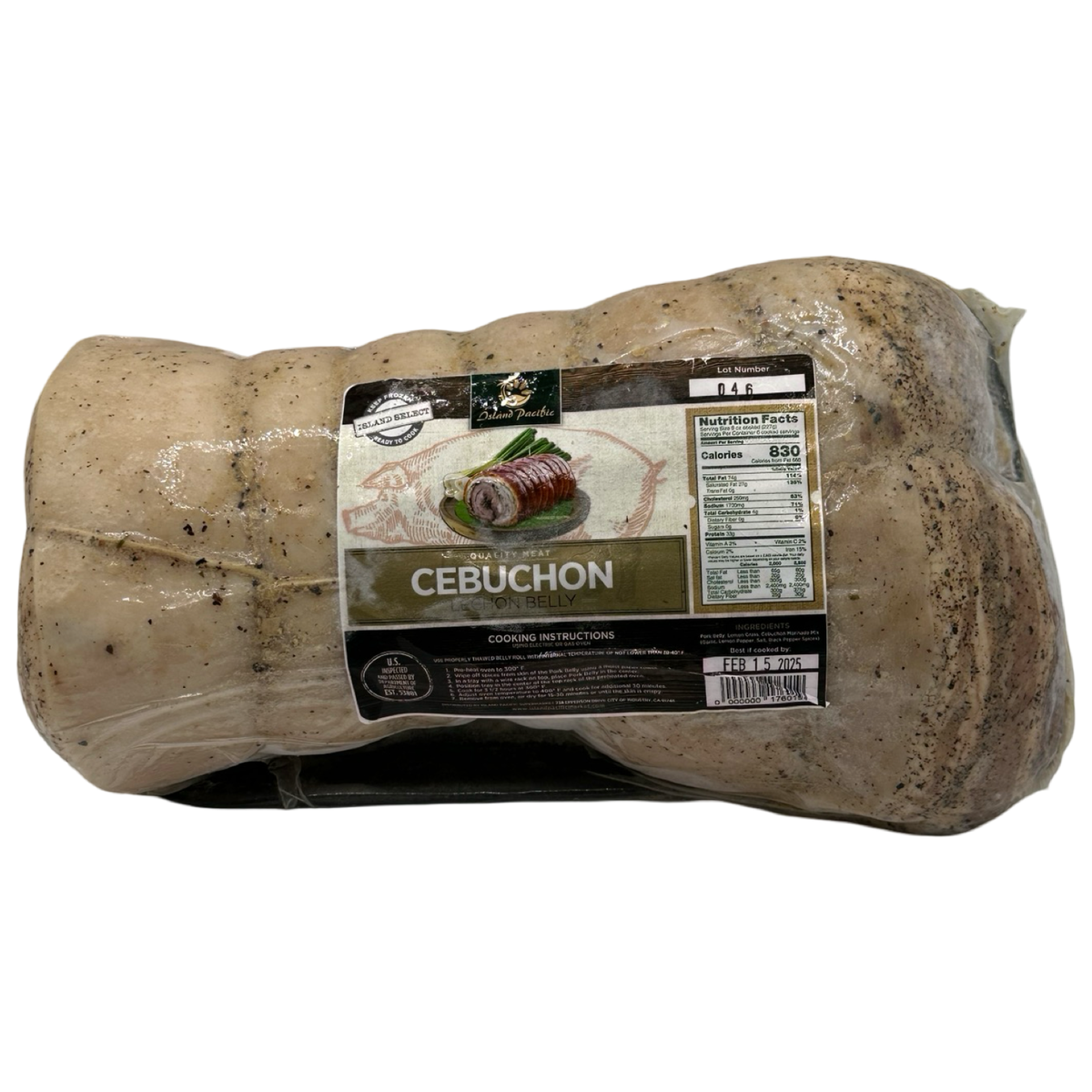 Island Pacific – Cebuchon – Ready To Bake – Lechon Belly – Cebuano Style