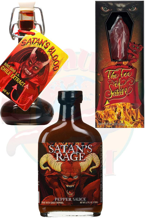 Satan’s Bloody Toe Torture Gift Set, .7oz, 1.35oz, 5.7oz.